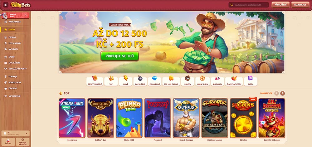 BillyBets casino úvod