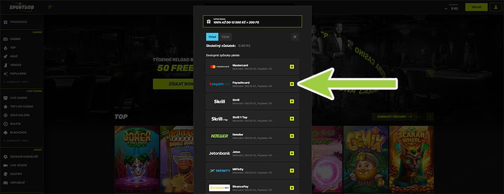 Online casino Sportuna – Paysafecard