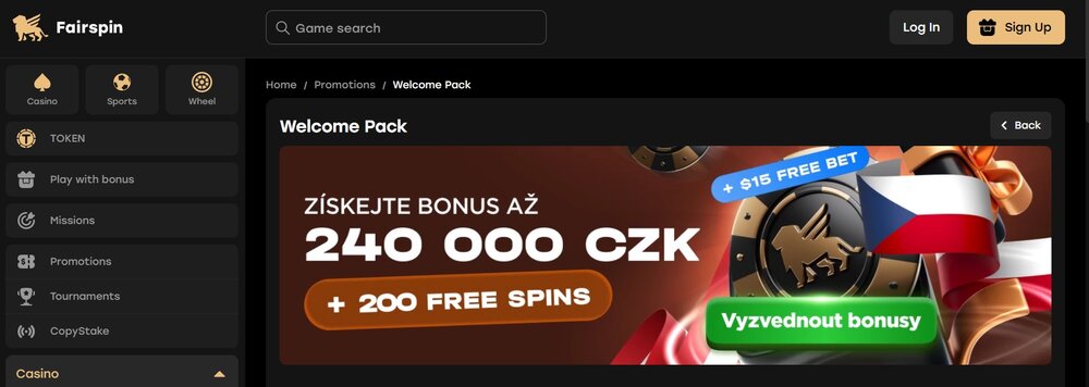 Fairspin free spins