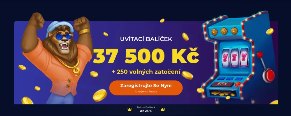 Nine Casino nabízí uvítací balíček v hodnotě až 37 500 Kč + 250 free spins