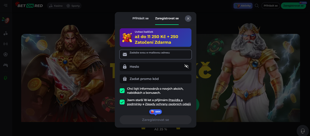 BetonRed registrace a login