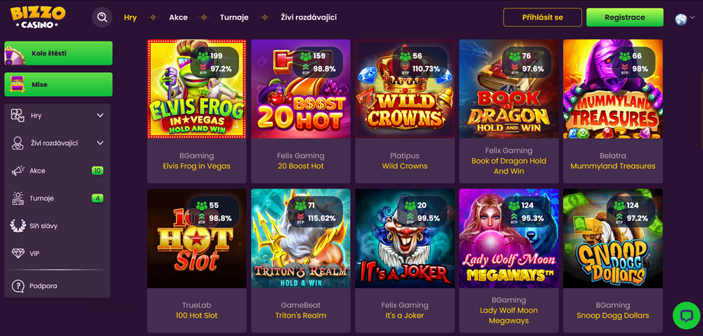Bizzo Casino aplikace