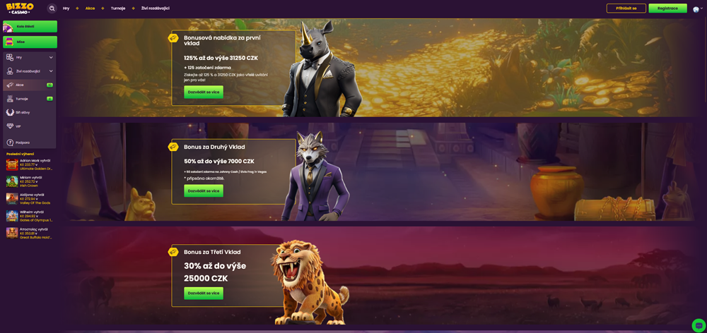 Bizzo Casino bonusy