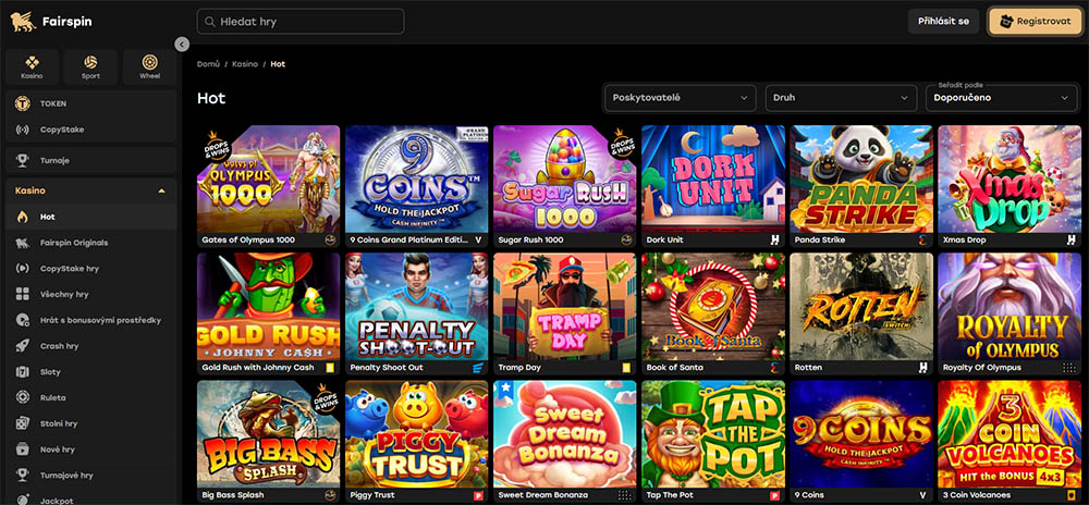 Nejlepší automaty v casinu Fairspin