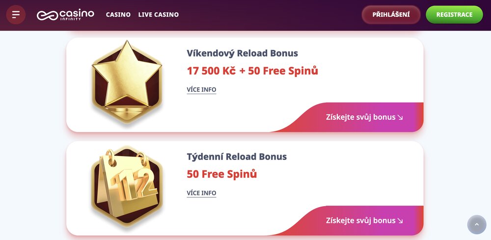 Casino Infinity free spiny