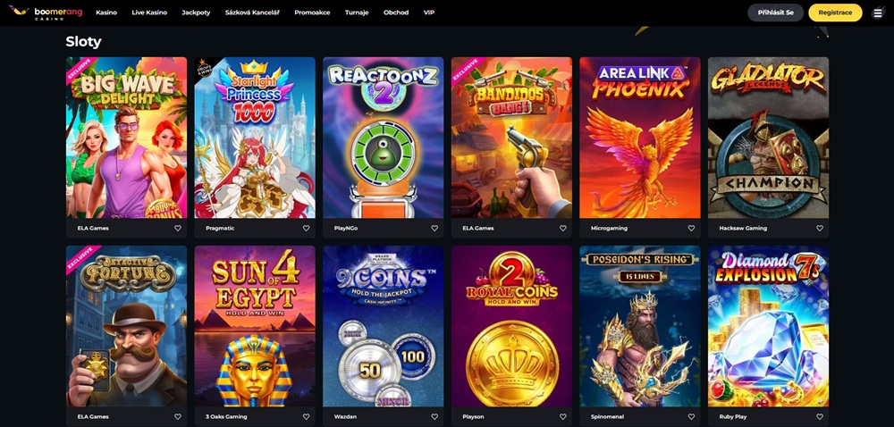 Automaty v Boomerang Casino