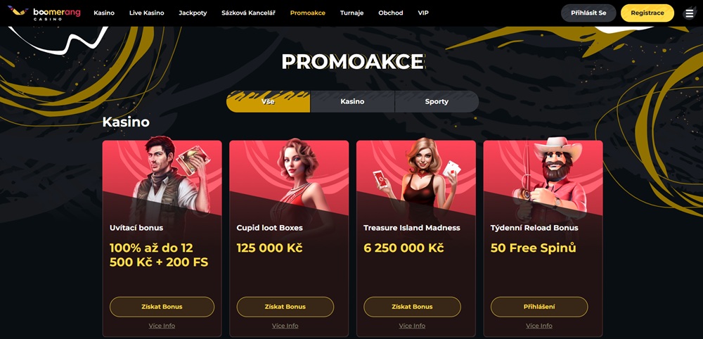 Bonusová nabídka Boomerang Casino