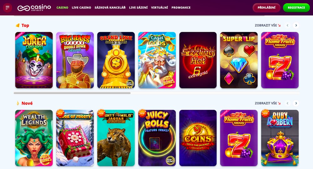 Automaty v Casino Infinity