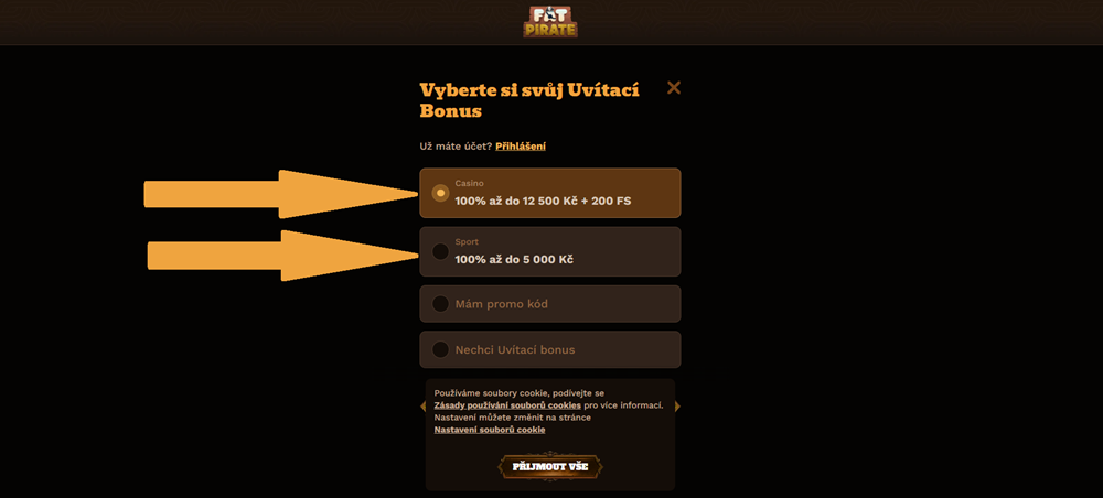 FatPirate registrace a login