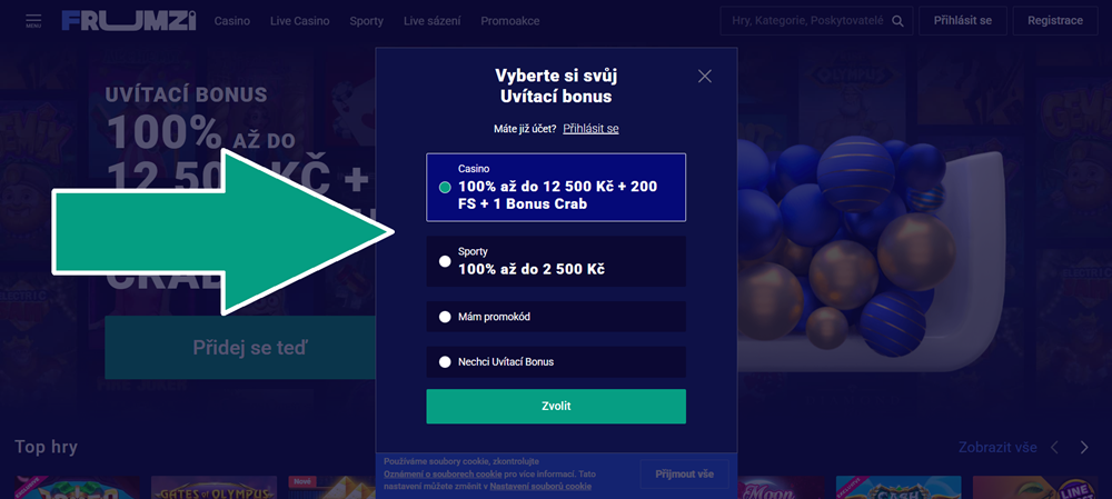 Frumzi registrace a přihlášení