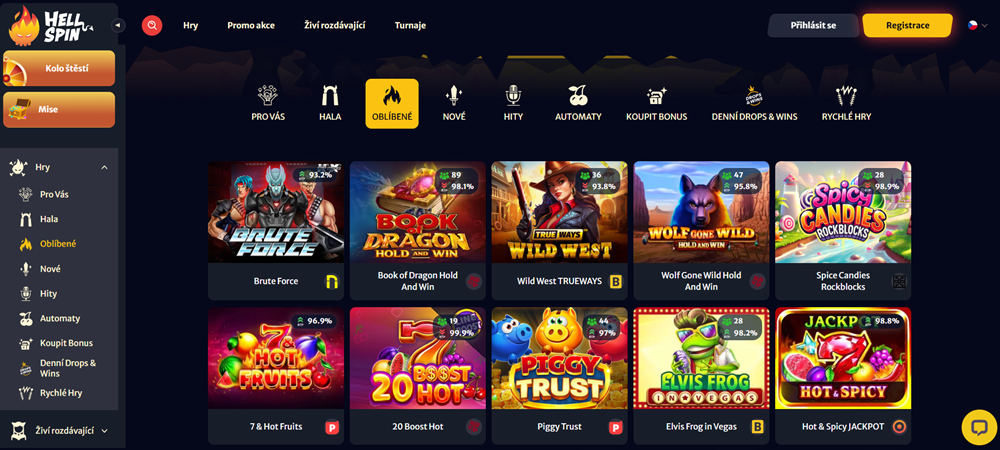 hell spin aplikace web