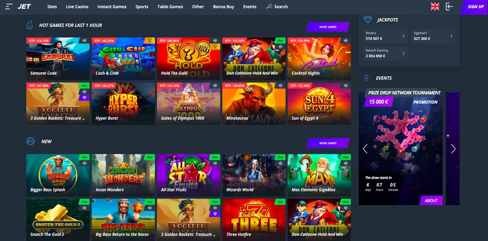 JET Casino automaty