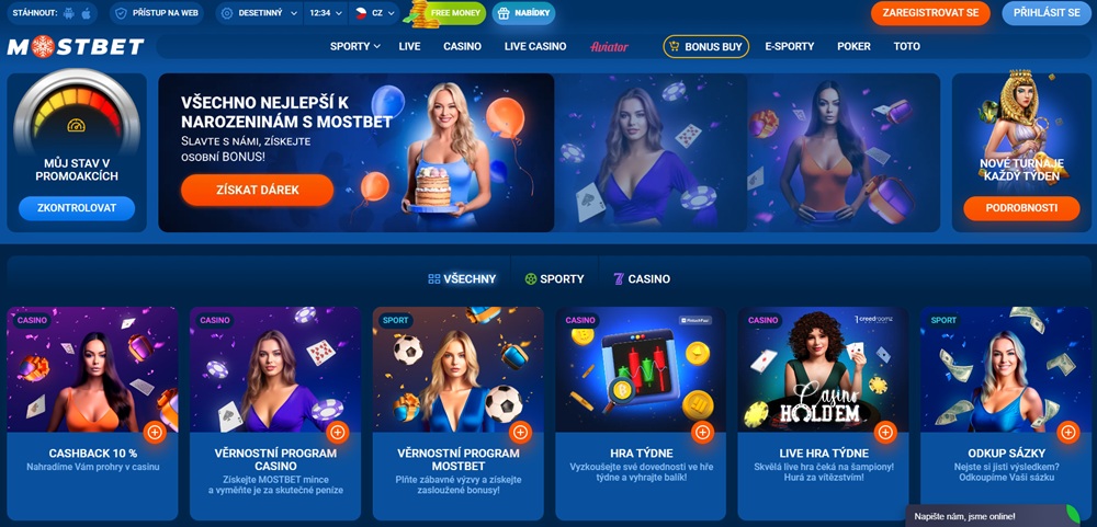 Bonusy v casinu MostBet