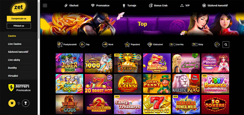 Nejlepší automaty v casinu ZetCasino