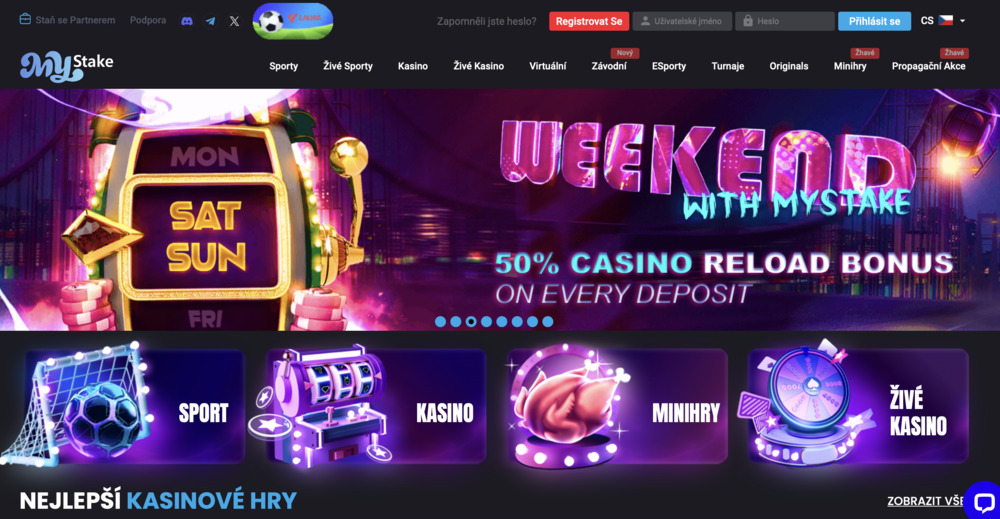 MyStake casino aplikace a web 