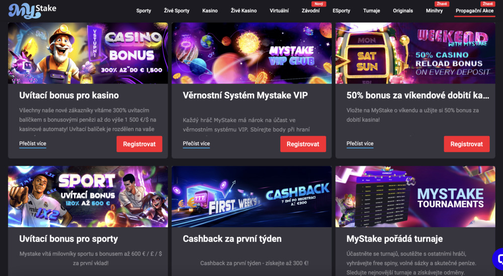 MyStake casino bonusy