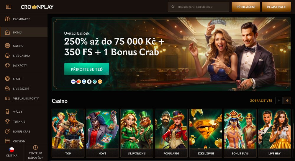 CrownPlay náhled webu