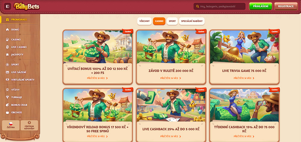 Free spins v casinu BillyBets