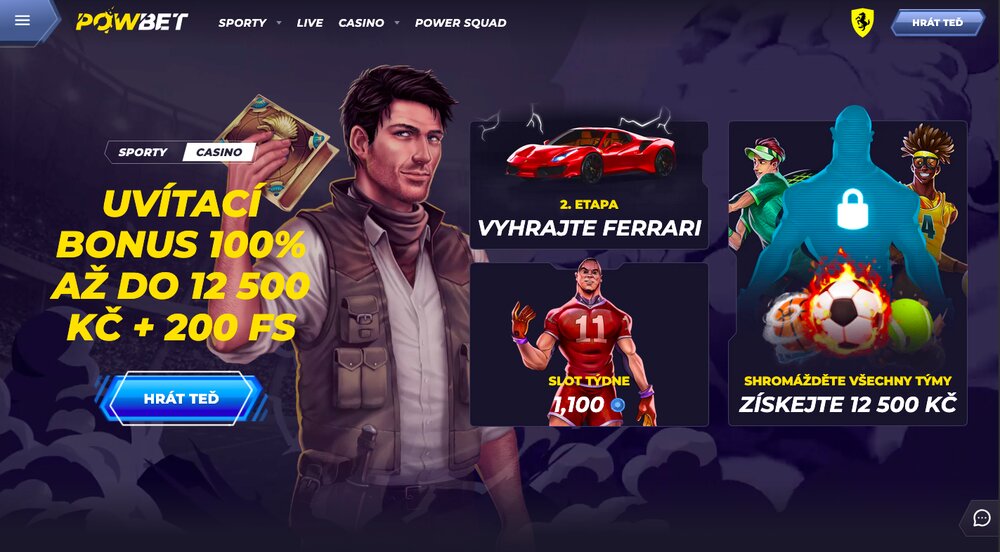 Powbet náhled webu