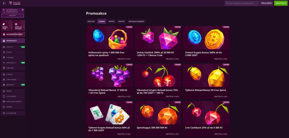 Malina Casino free spiny