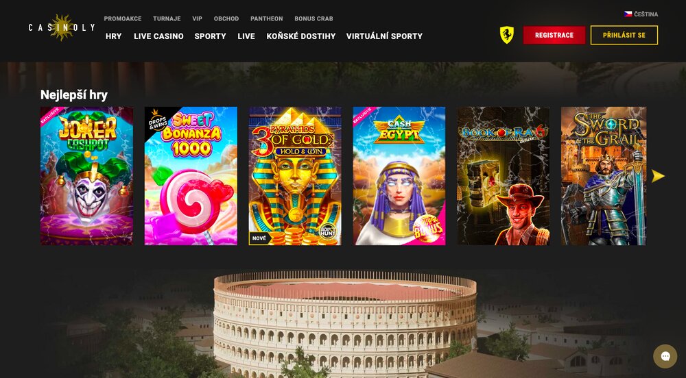 Náhled webu casina Casinoly
