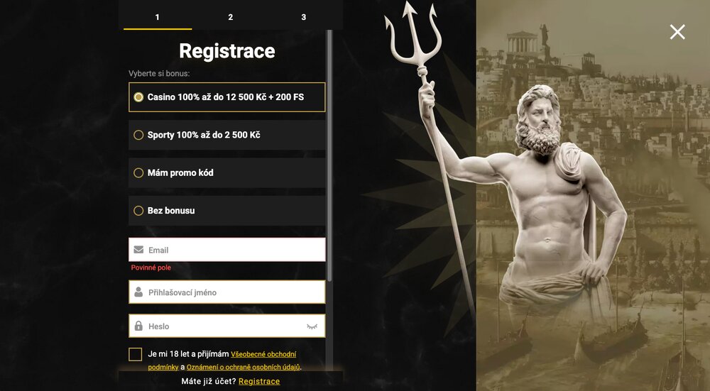 Casinoly registrace a přihlášení