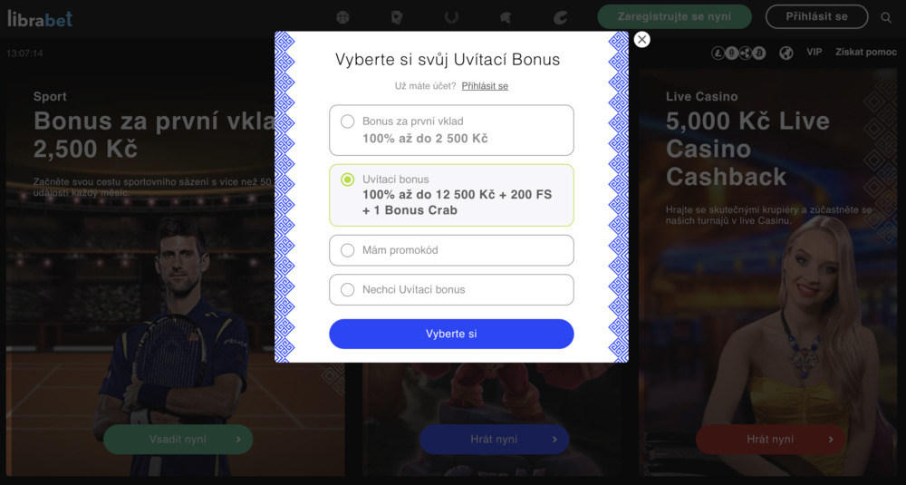 Librabet casino registrace login