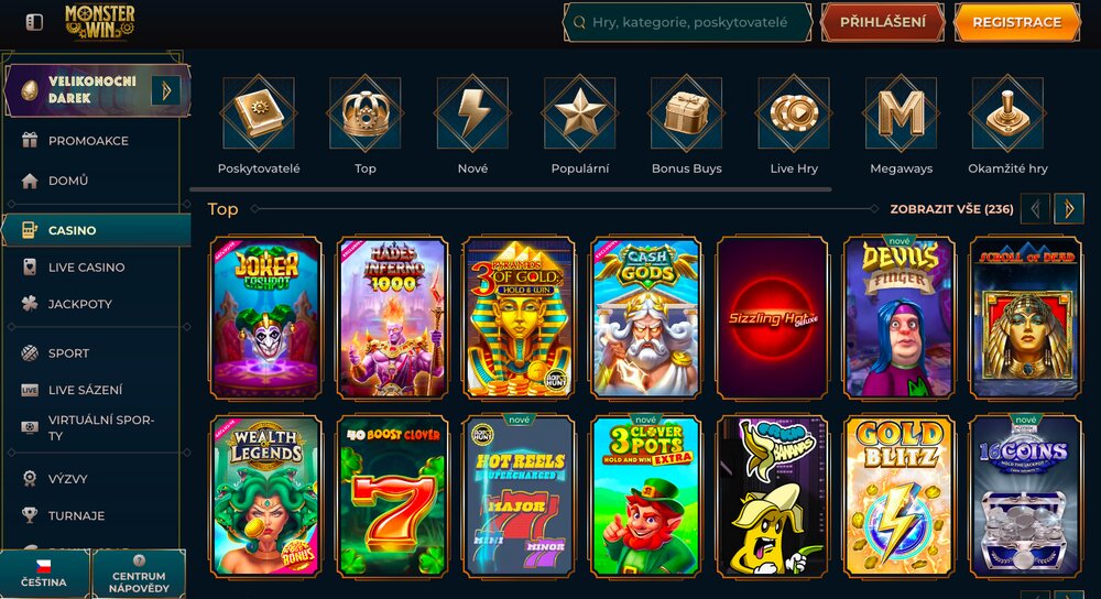 Monster Win náhled webu