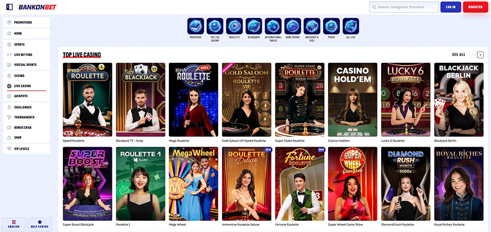 Live casino Bankonbet