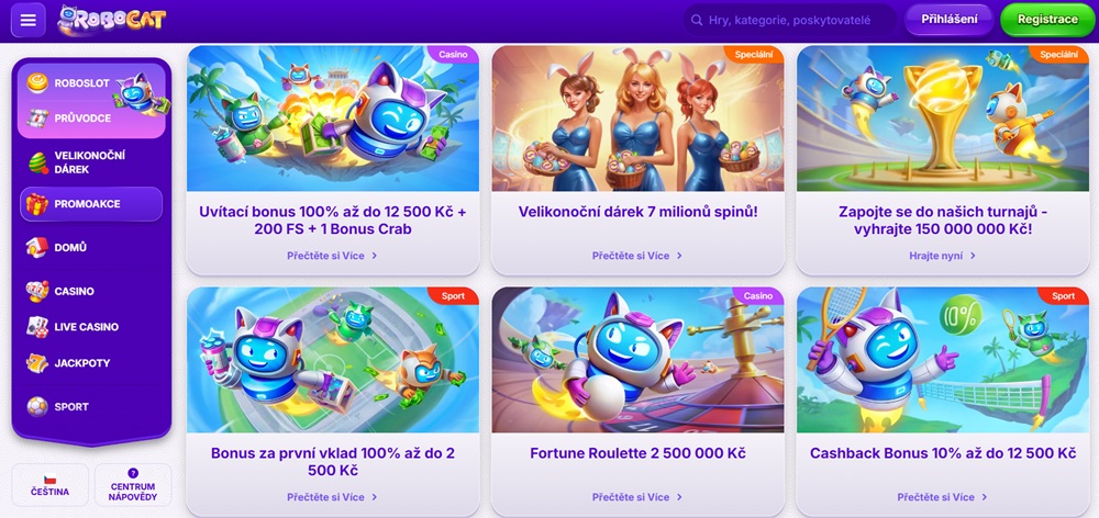 Bonusy v casinu Robocat