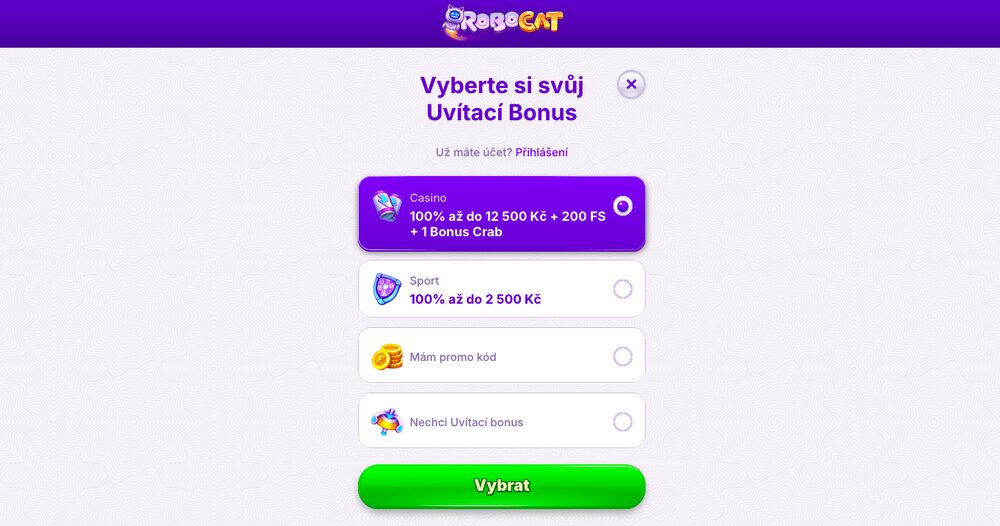 Robocat registrace