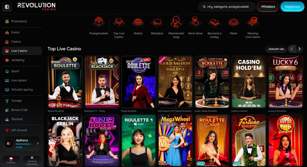 Revolutino Casino live casino