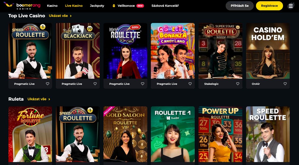 Boomerang Casino live casino