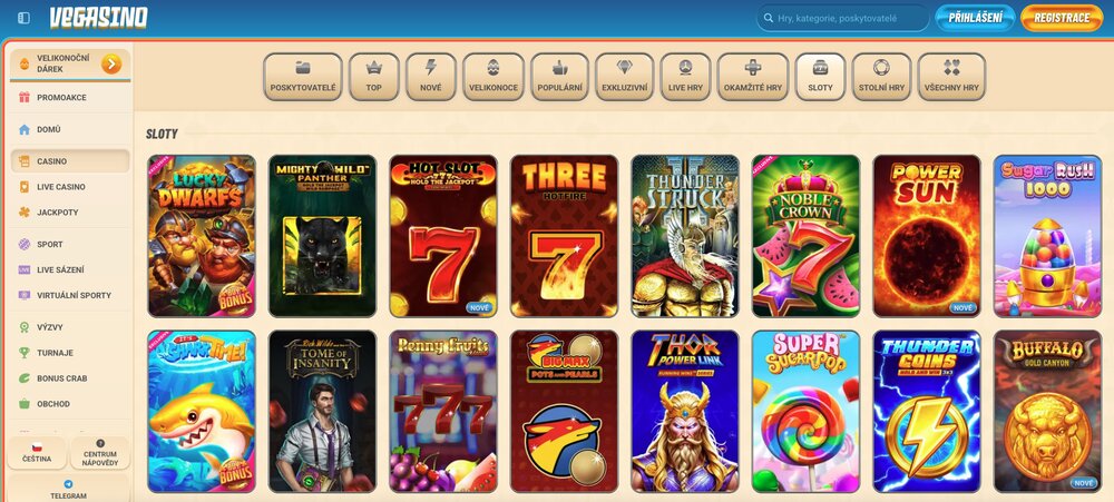 Vegasino – nabídka automatů