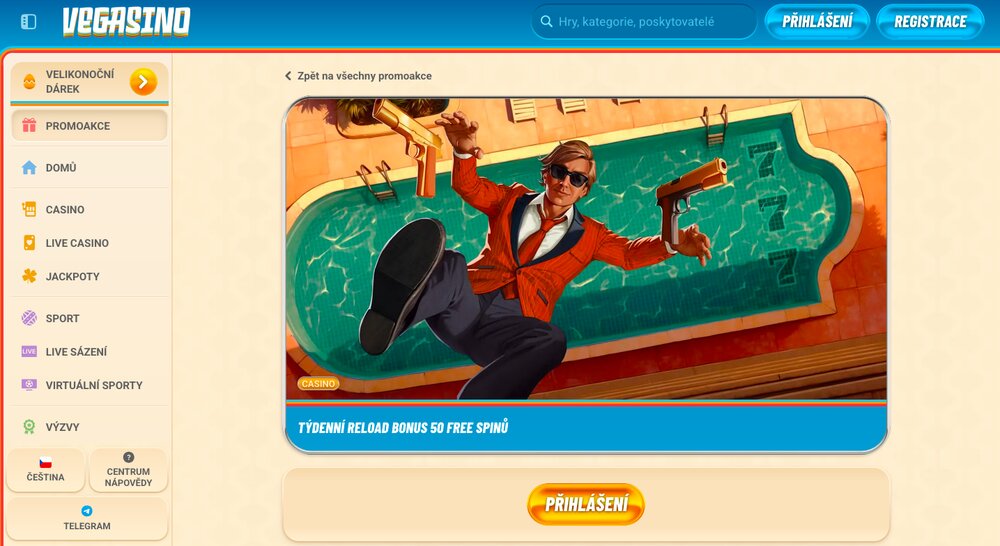 Vegasino reload bonus