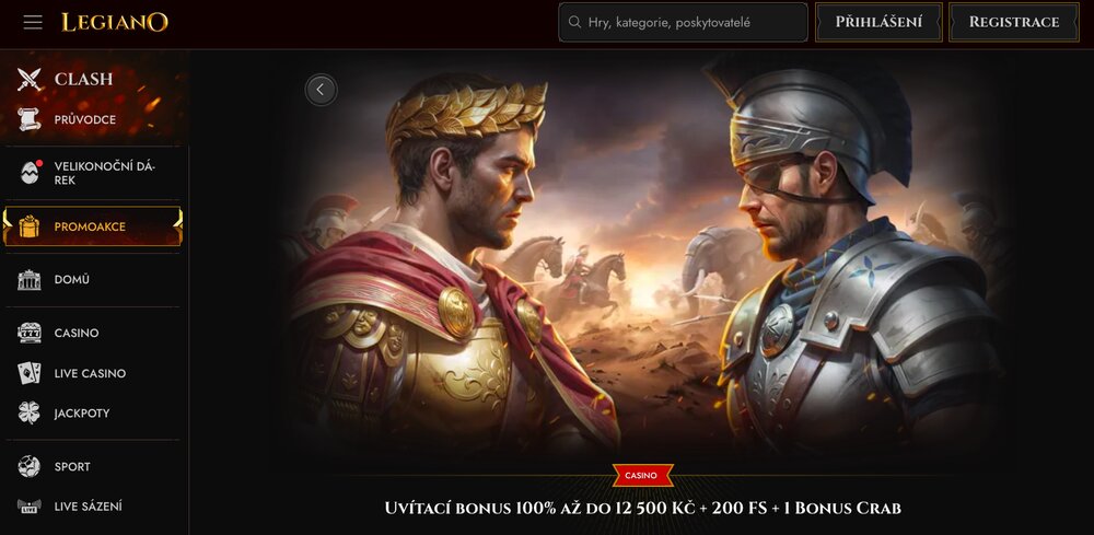 Legiano vstupní bonus