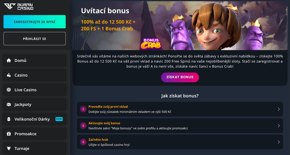 BuranCasino uvítací bonus