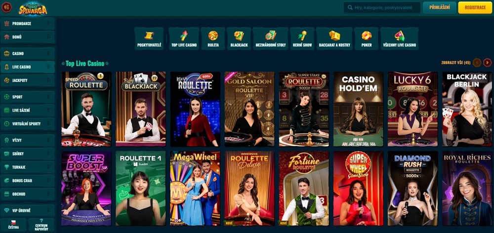 Live casino Spinanga