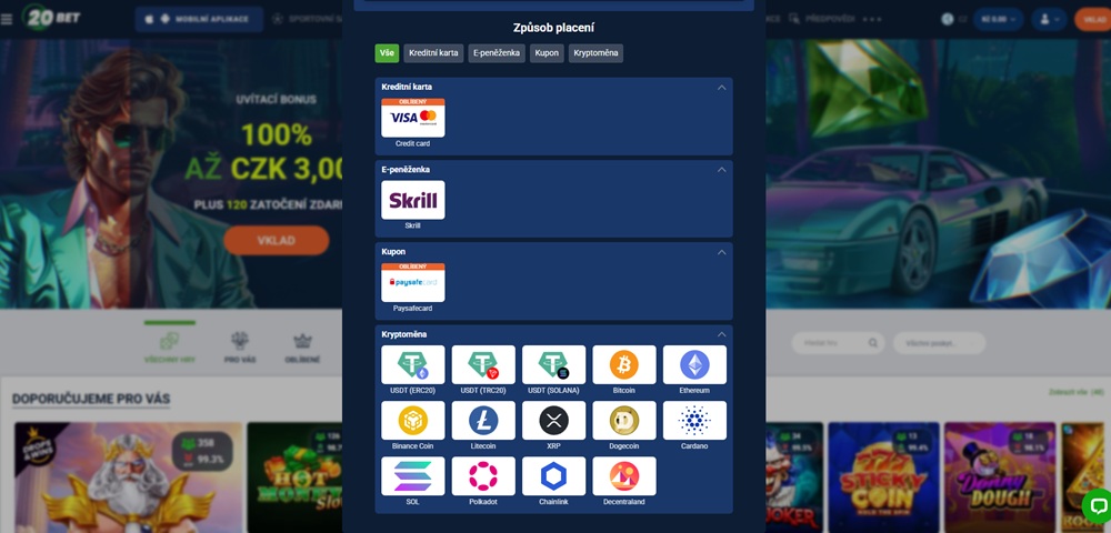 20BET výběr peněz