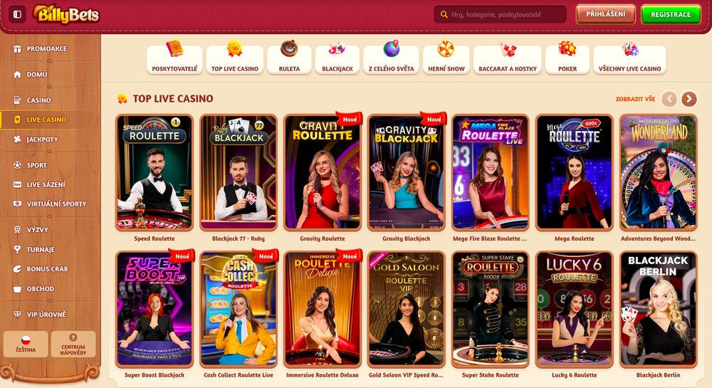 BillyBets live casino
