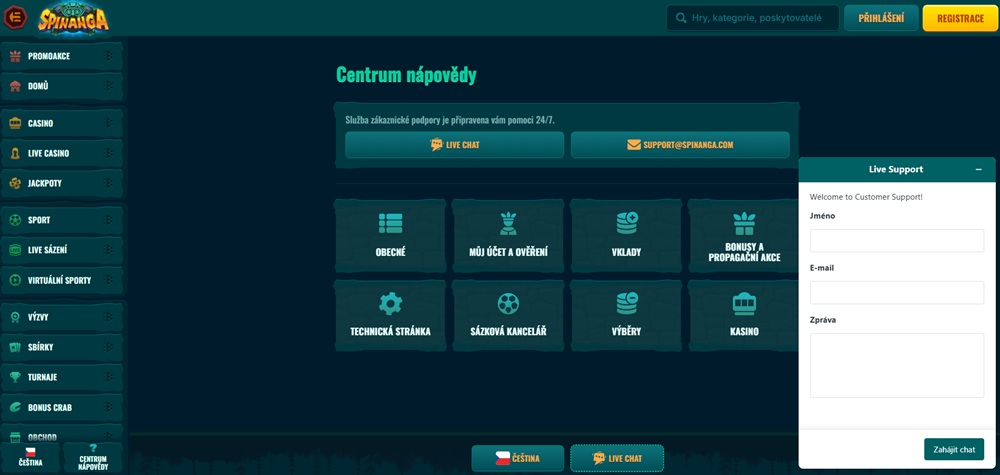 Spinanga kontakt