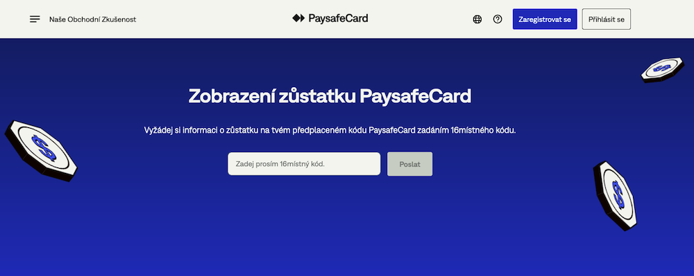 Zůstatek na Paysafecard