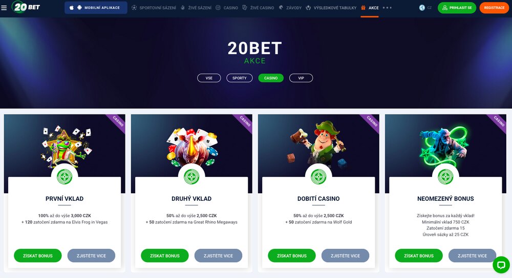 20BET bonusy