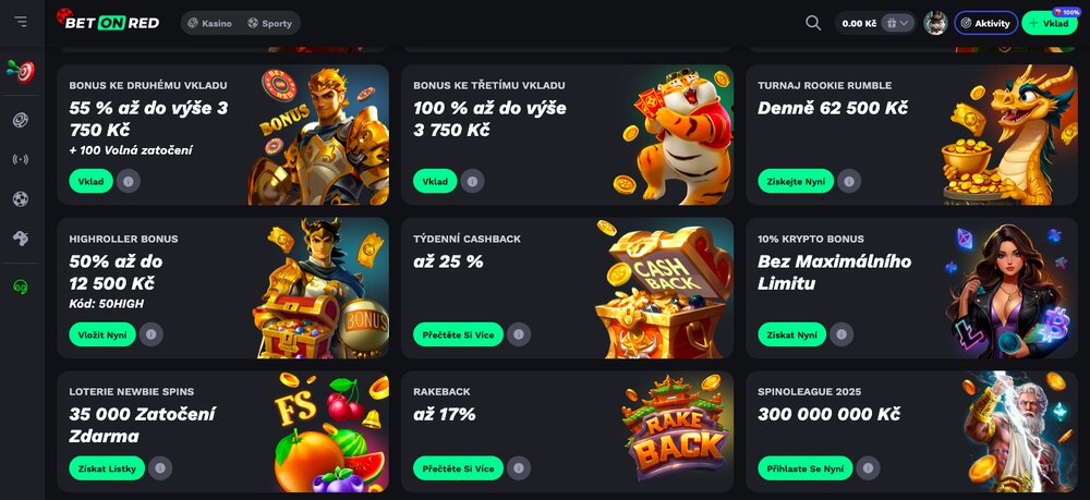 BetOnRed bonusová nabídka