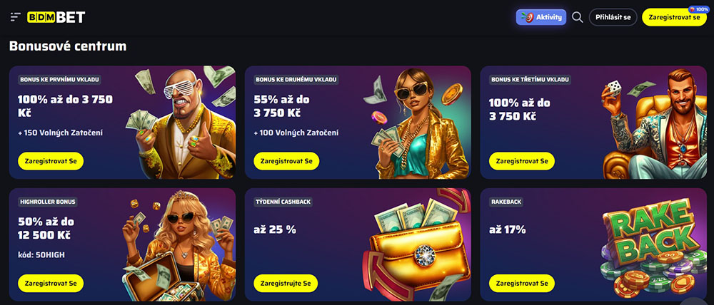 Bonusy v casinu BDMbet