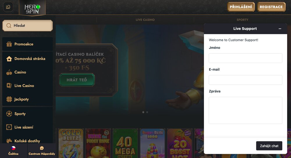 HeroSpin live support
