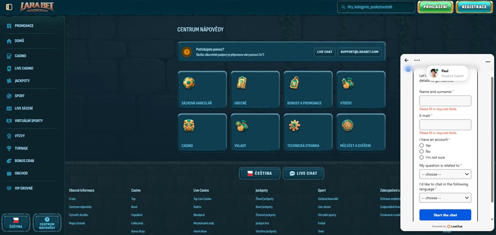 Larabet kontakt