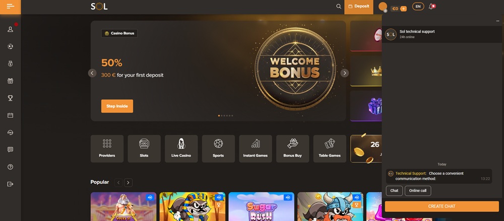 Sol Casino kontakt
