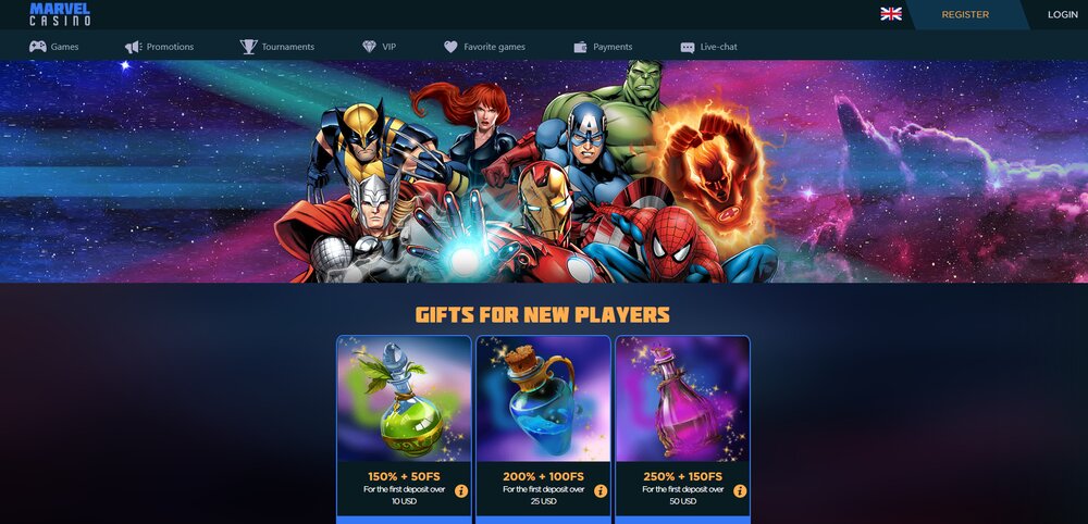 Marvel Casino mobilní aplikace