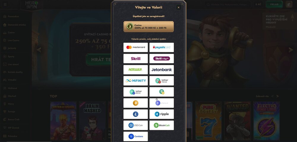 herospin minimální vklad